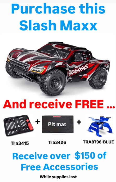 TRA102076-4RED Traxxas Maxx Slash 1/8 4WD Brushless Short Course Truck-Red *** Recommended Battery and Charger Completer Pack part # TRA2990 TO RUN THIS TRUCK ****If you do order from this BOXING WEEK sale ALL sales are final sale .