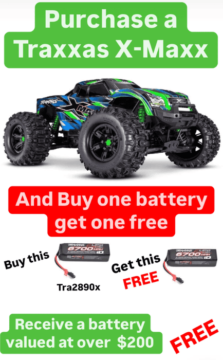 TRA77096-4GREEN Traxxas X-Maxx VXL-8s Brushless Monster Truck - Green NEW X-Maxx 2024 will need this part # TRA2997 to run this truck ******If you do order from this BOXING WEEK sale ALL sales are final sale .