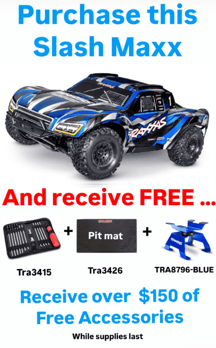 TRA102076-4BLUE Traxxas Maxx Slash 1/8 4WD Brushless Short Course Truck - Blue  ***Recommended Battery and Charger Completer Pack part # TRA2990 TO RUN THIS TRUCK ****If you do order from this BOXING WEEK sale ALL sales are final sale .