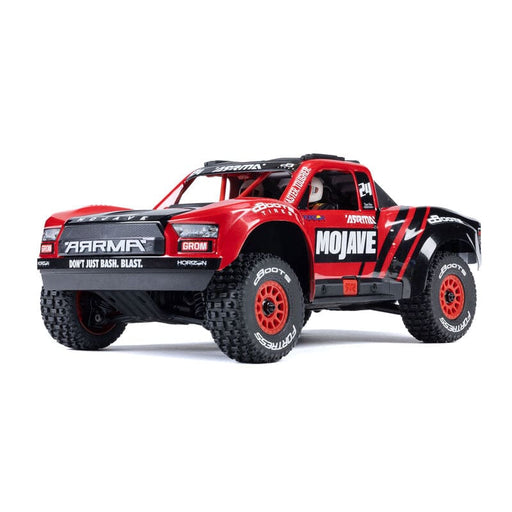 ARA2104T1 MOJAVE GROM MEGA 380 Brushed 4X4 Small Scale Desert Truck RTR with Battery & Charger, Red/Black ** IN STOCK EARLY JULY** (FOR A EXTRA BATTERY PLEASE ORDER SPMX142S30H2)