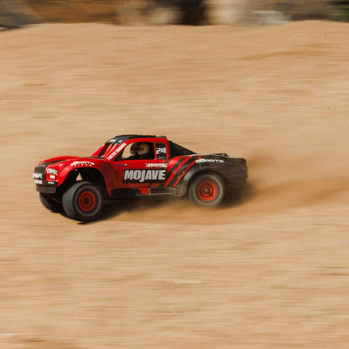 ARA2104T1 MOJAVE GROM MEGA 380 Brushed 4X4 Small Scale Desert Truck RTR with Battery & Charger, Red/Black ** IN STOCK EARLY JULY** (FOR A EXTRA BATTERY PLEASE ORDER SPMX142S30H2)