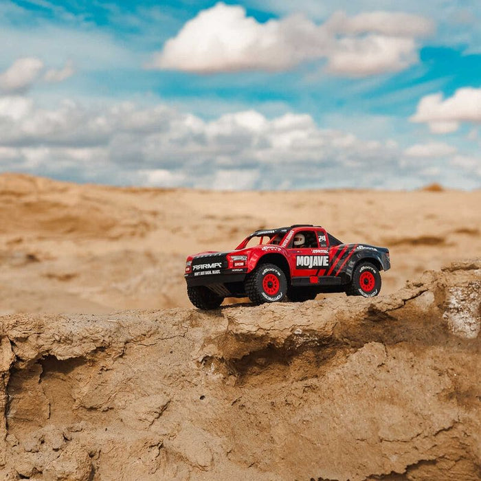 ARA2104T1 MOJAVE GROM MEGA 380 Brushed 4X4 Small Scale Desert Truck RTR with Battery & Charger, Red/Black ** IN STOCK EARLY JULY** (FOR A EXTRA BATTERY PLEASE ORDER SPMX142S30H2)