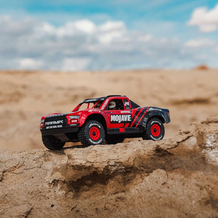 ARA2104T1 MOJAVE GROM MEGA 380 Brushed 4X4 Small Scale Desert Truck RTR with Battery & Charger, Red/Black ** IN STOCK EARLY JULY** (FOR A EXTRA BATTERY PLEASE ORDER SPMX142S30H2)