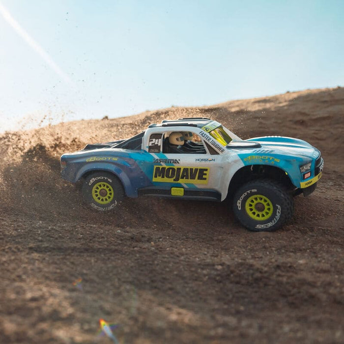 ARA2104T2 MOJAVE GROM MEGA 380 Brushed 4X4 Small Scale Desert Truck RTR with Battery & Charger, Blue/White ** IN STOCK EARLY JULY** (FOR A EXTRA BATTERY PLEASE ORDER SPMX142S30H2)