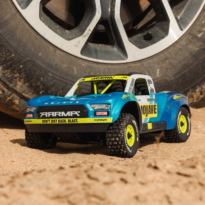 ARA2104T2 MOJAVE GROM MEGA 380 Brushed 4X4 Small Scale Desert Truck RTR with Battery & Charger, Blue/White ** IN STOCK EARLY JULY** (FOR A EXTRA BATTERY PLEASE ORDER SPMX142S30H2)