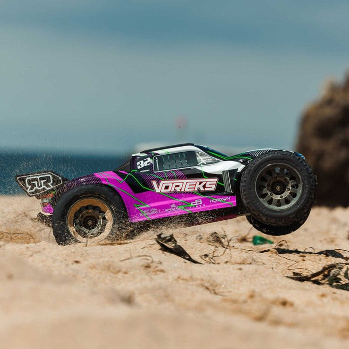 ARA3205ST2 1/10 VORTEKS MEGA 550 2WD Stadium Truck RTR with Battery & Charger, Purple **FOR LONG RUN TIME BATTERY ORDER part # SPMX52S30H3