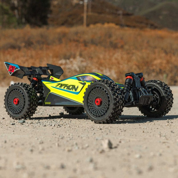 ARA4306V4T2 1/8 TYPHON 223S BLX Brushless 4X4 Buggy RTR with DSC, Yellow