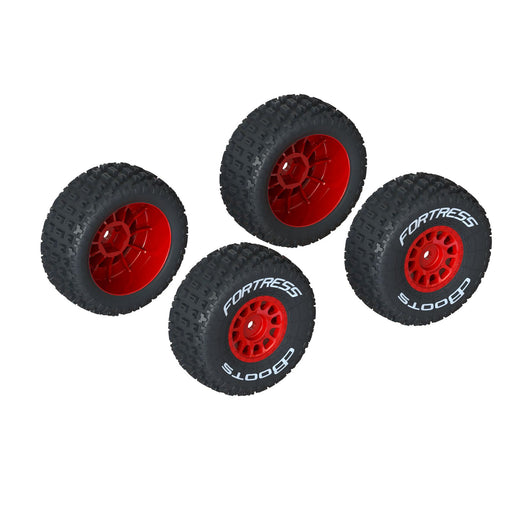 ARA550116 dBoots 'FORTRESS' Tire Set Glued, Red (2 Pairs)