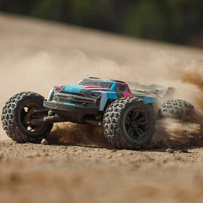 ARA8608V6T2 1/8 KRATON 6S V6 4X4 BLX Brushless Speed Monster Truck RTR, Blue/Pink *YOU will need this to run this truck # SPMXPSS600