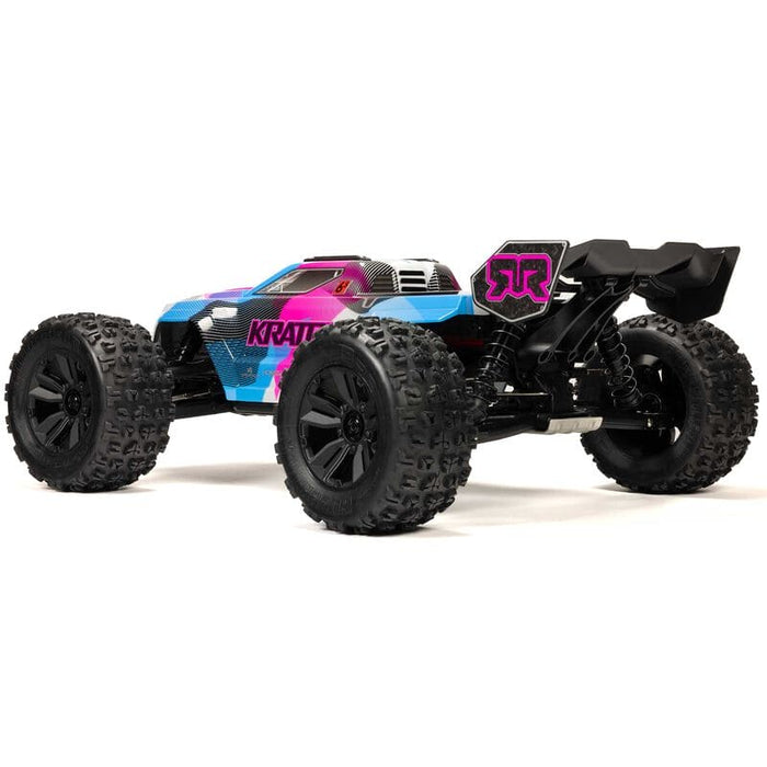 ARA8608V6T2 1/8 KRATON 6S V6 4X4 BLX Brushless Speed Monster Truck RTR, Blue/Pink *YOU will need this to run this truck # SPMXPSS600