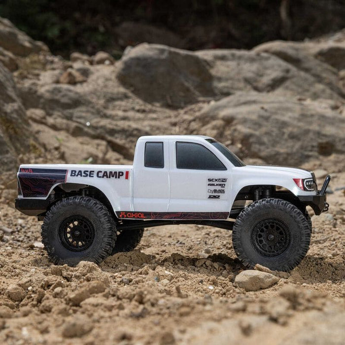 AXI-1219T1 1/24 SCX24 Base Camp 4WD Rock Crawler Brushed RTR with Battery & Charger, White