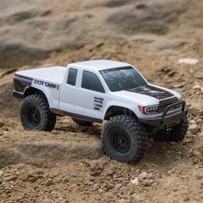 AXI-1219T1 1/24 SCX24 Base Camp 4WD Rock Crawler Brushed RTR with Battery & Charger, White