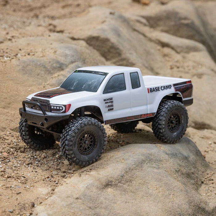 AXI-1219T1 1/24 SCX24 Base Camp 4WD Rock Crawler Brushed RTR with Battery & Charger, White