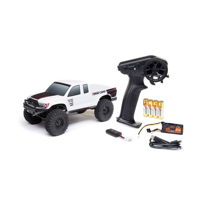 AXI-1219T1 1/24 SCX24 Base Camp 4WD Rock Crawler Brushed RTR with Battery & Charger, White