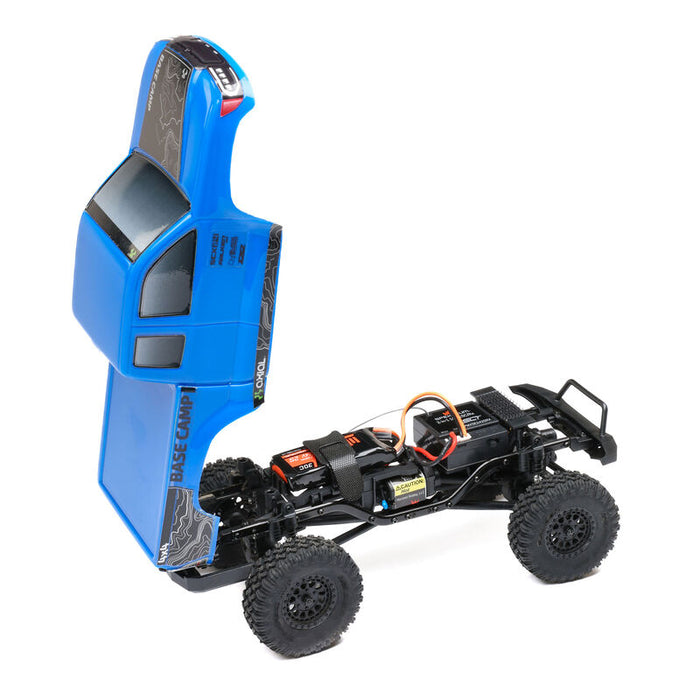 AXI-1219T2 1/24 SCX24 Base Camp 4WD Rock Crawler Brushed RTR with Battery & Charger, Blue