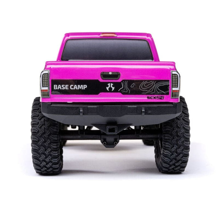 AXI-1219T3 1/24 SCX24 Base Camp 4WD Rock Crawler Brushed RTR with Battery & Charger, Pink