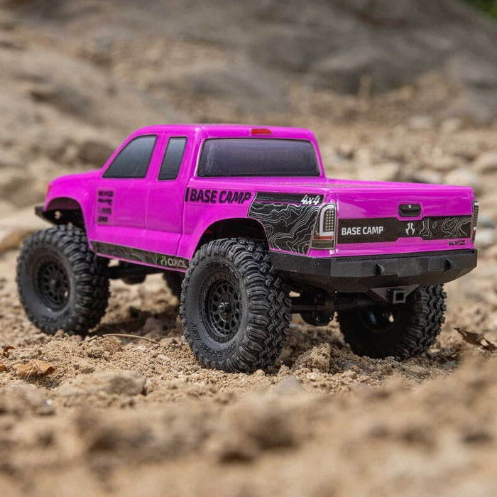 AXI-1219T3 1/24 SCX24 Base Camp 4WD Rock Crawler Brushed RTR with Battery & Charger, Pink