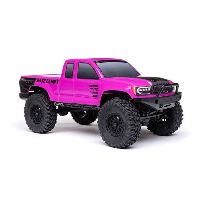 AXI-1219T3 1/24 SCX24 Base Camp 4WD Rock Crawler Brushed RTR with Battery & Charger, Pink