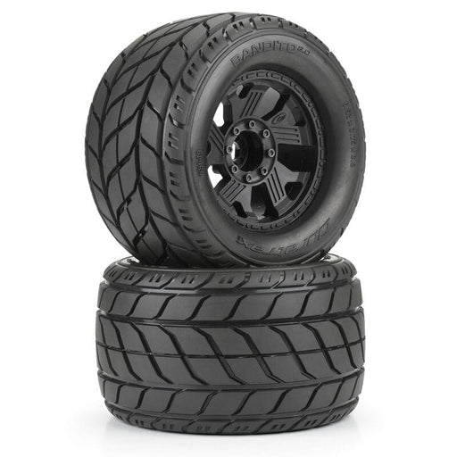 DTX564910 1/8 Bandito 2.0 F/R 3.8" MT Tires Mounted 12mm/14mm Black Ripper (2)