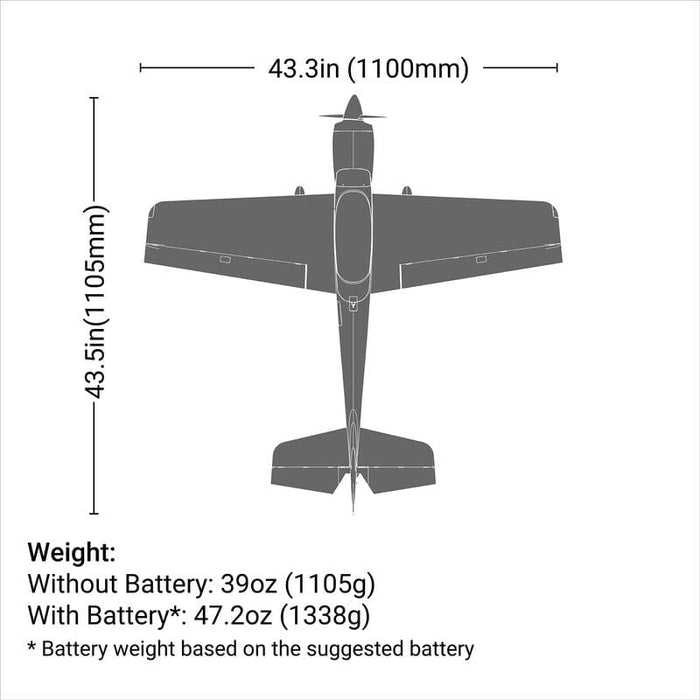 EFL10750 Sportix 1.1m BNF Basic with AS3X+ & SAFE Select