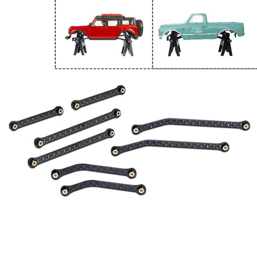 FRU2104 Carbon High Clearance Links Set: SCX24 Bronco, C-10, Jeep