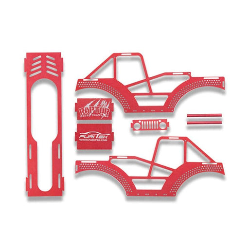 FRU2107 Raptor Aluminum Frame Kit, Red: SCX24