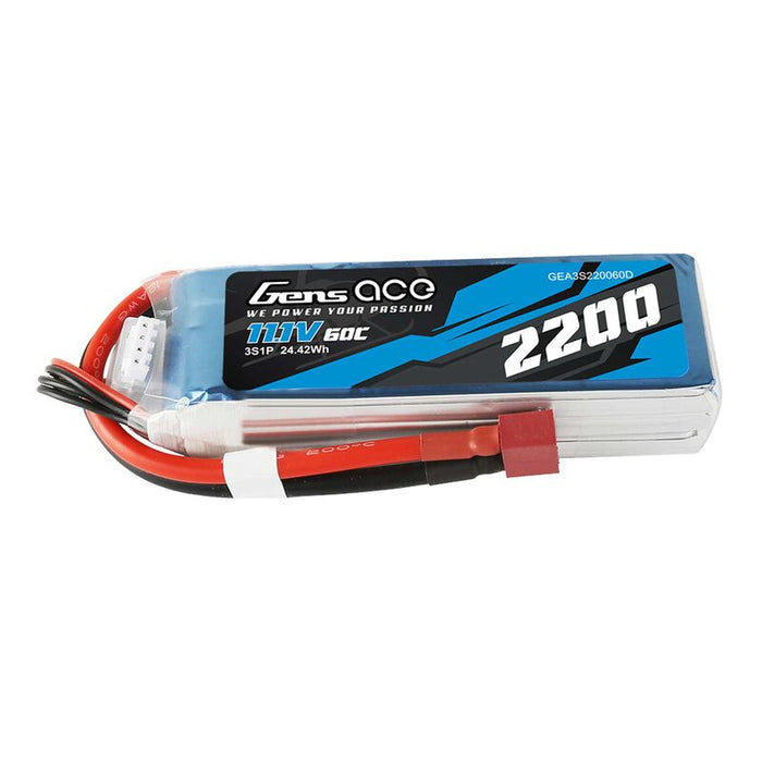 GEA3S220060D 11.1V 2200mAh, 3S 60C, LiPo, Deans