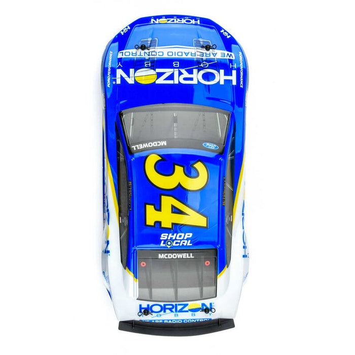 LOS1122434 Michael McDowell #34 Horizon Hobby 2024 Ford Mustang: 1/12 AWD LOSI NASCAR RC Racecar (FOR A EXTRA BATTERY PLEASE ORDER SPMX142S30H2)