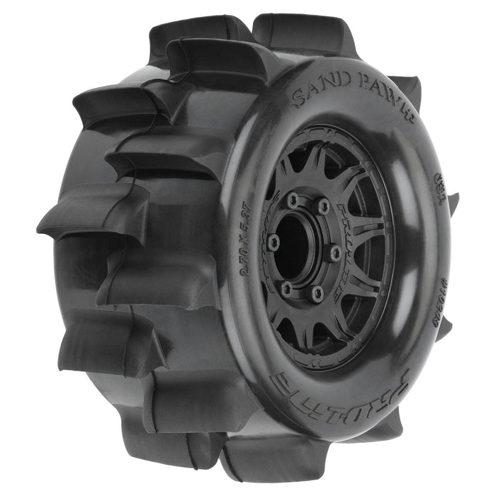 PRO1024910 1/10 Sand Paw HP BELTED F/R 2.8" MT Tires MTD 12/14mm Black Raid (2)