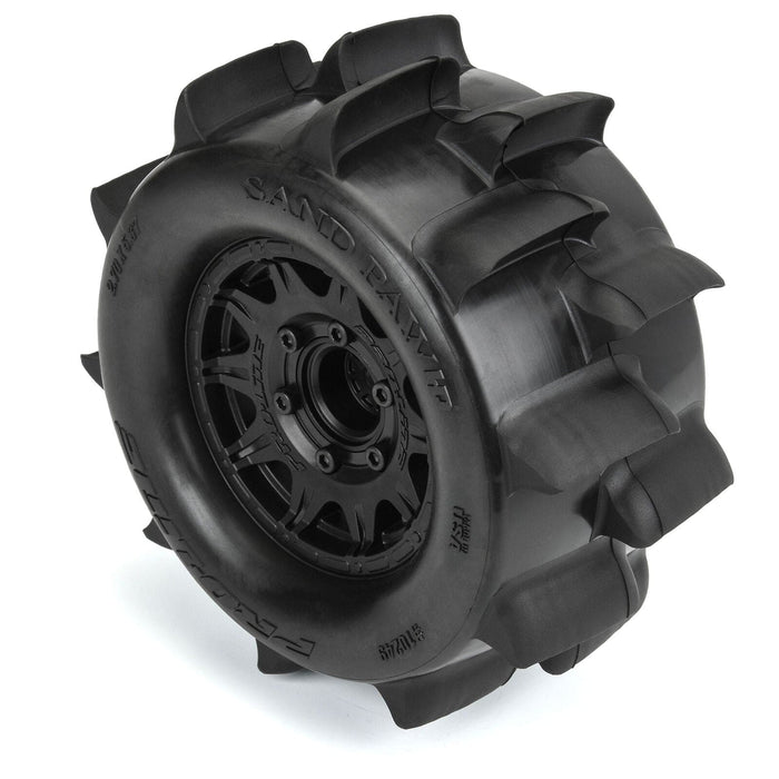 PRO1024910 1/10 Sand Paw HP BELTED F/R 2.8" MT Tires MTD 12/14mm Black Raid (2)