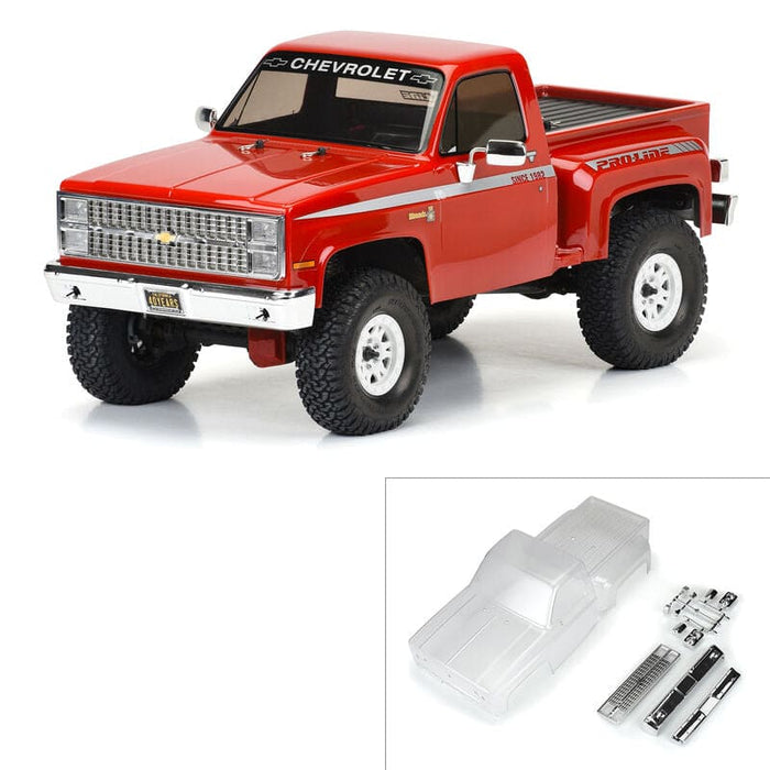 PRO360000 1982 Chevy K-10 Clear Body Set with Scale Molded Accesories