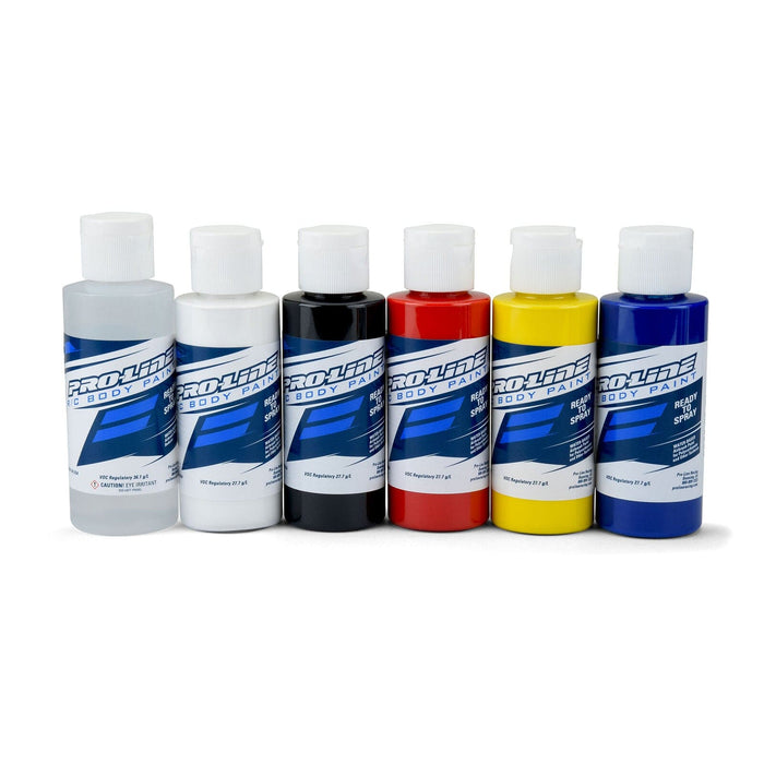 PRO632300	 Pro-Line RC Body Paint Primary Color Set (6 Pack)