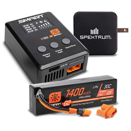SPMXPSS215	 Smart Powerstage Surface Bundle: 1400mAh 2S 30C LiPo Battery (IC2) / 100W S100 Charger / 65W Power Supply / Adapter