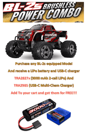 TRA36354-4RED Traxxas 1/10 Stampede 2WD BL-2S HD Clipless - Red ***For this promotion please add Part number TRA2985  & TRA2827X  TO GET IT FOR FREE