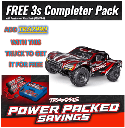 TRA102076-4RED Traxxas Maxx Slash 1/8 4WD Brushless Short Course Truck-Red *** You Get this for FREE Recommended Battery and Charger Completer Pack part # TRA2990 value at $339.98. YES. For FREE