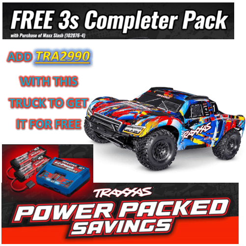 TRA102076-4RNR Traxxas Maxx Slash 1/8 4WD Brushless Short Course Truck - RNR *** You Get this for FREE Recommended Battery and Charger Completer Pack part # TRA2990 value at $339.98. YES. For FREE