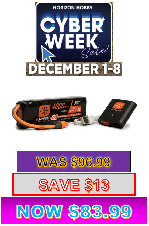 SPMXPSA300 Smart Powerstage Air Bundle: 4000mAh 3S G2 LiPo Battery / S120 Charger ***If you do order from this CYBER week sale ALL sales are final sale .