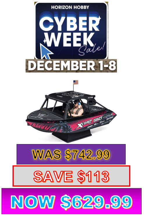 PRB08051T1 1/6 24" Jetstream Jet Boat RTR, Shreddy YOU will need this part #SPMX54S50H5 and # SPMXC2080 to run this Boat ***If you do order from this CYBER week sale ALL sales are final sale .