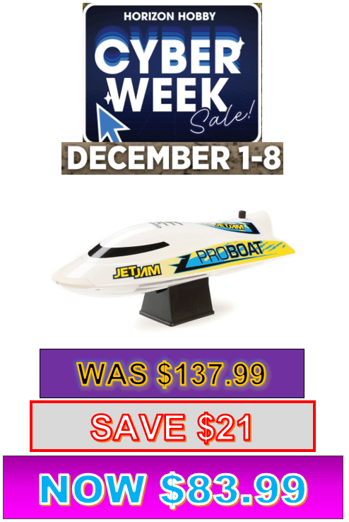 PRB08031V2T2 Jet Jam V2 12" Self-Righting Pool Racer Brushed RTR, White (For Extra battery order part number DYNB0110) ***If you do order from this CYBER week sale ALL sales are final sale .