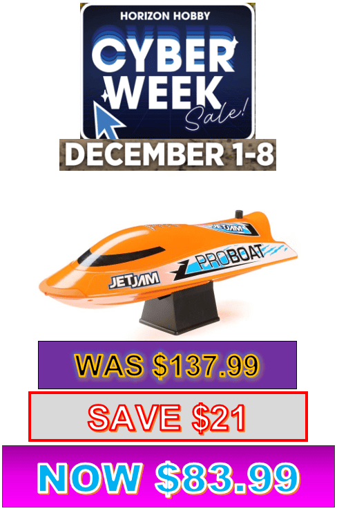 PRB08031V2T1 Jet Jam V2 12" Self-Righting Pool Racer Brushed RTR, Orange (For Extra battery order part number DYNB0110) ***If you do order from this CYBER week sale ALL sales are final sale .