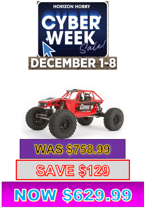 AXI03022BT1 1/10 Capra 1.9 4WS Unlimited Trail Buggy RTR, Red **FOR LONG RUN TIME & QUICK CHARGER ORDER part #DYNC2030 & DYNB37353 ***If you do order from this CYBER week sale ALL sales are final sale .