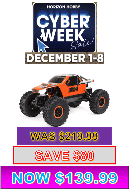 AXI00003T2 1/24 AX24 XC-1 4WS Crawler Brushed RTR, Orange (FOR Extra battery ORDER #DYNB0012) ***If you do order from this CYBER week sale ALL sales are final sale .