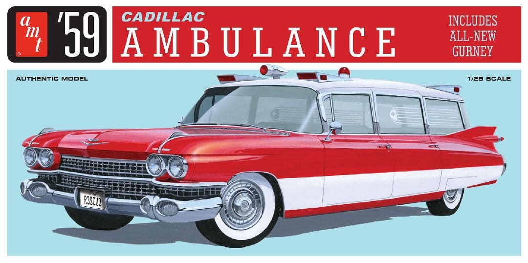 AMT1395/12 AMT 1/25 1959 Cadillac Ambulance With Gurney