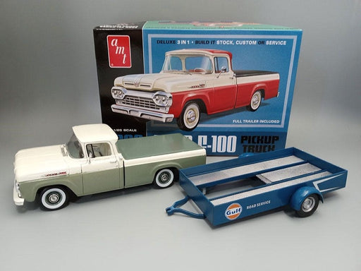 AMT1407/12 AMT 1/25 1960 Ford F-100 Pickup With Trailer (New Tooling)