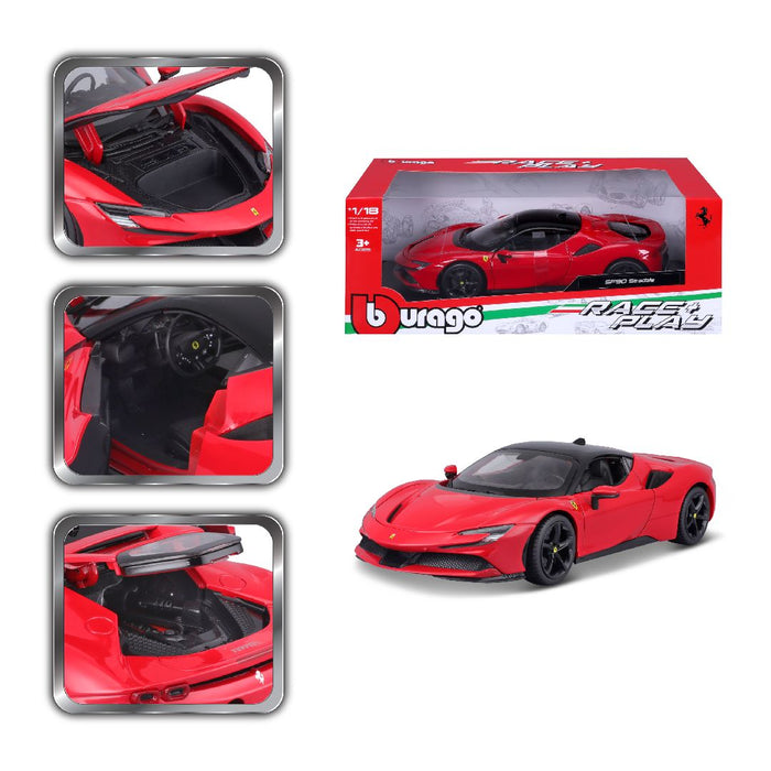 BUR18-16015 Bburago 1/18 R&P Ferrari SF90 Stradale (Red)