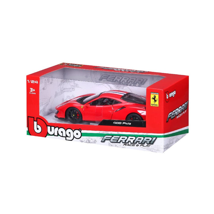 BUR18-26026 Bburago 1/24 R&P Ferrari 488 Pista (Red)