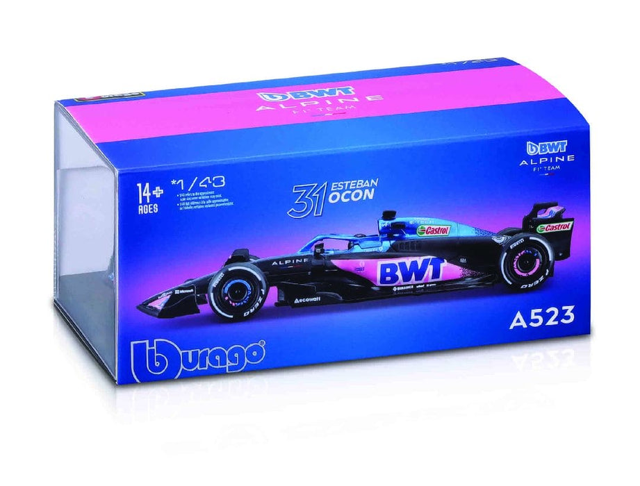 BUR18-38073 Bburago 1/43 Alpine F1 Team A523 (2023) w/ driver (Gasly #10)