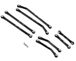 HRASXTF133HFA01 Aluminum High Clearance 4 Links Set for 5.25 (133.5mm) Wheelbase: SCX24 B-17 Betty, Deadbolt