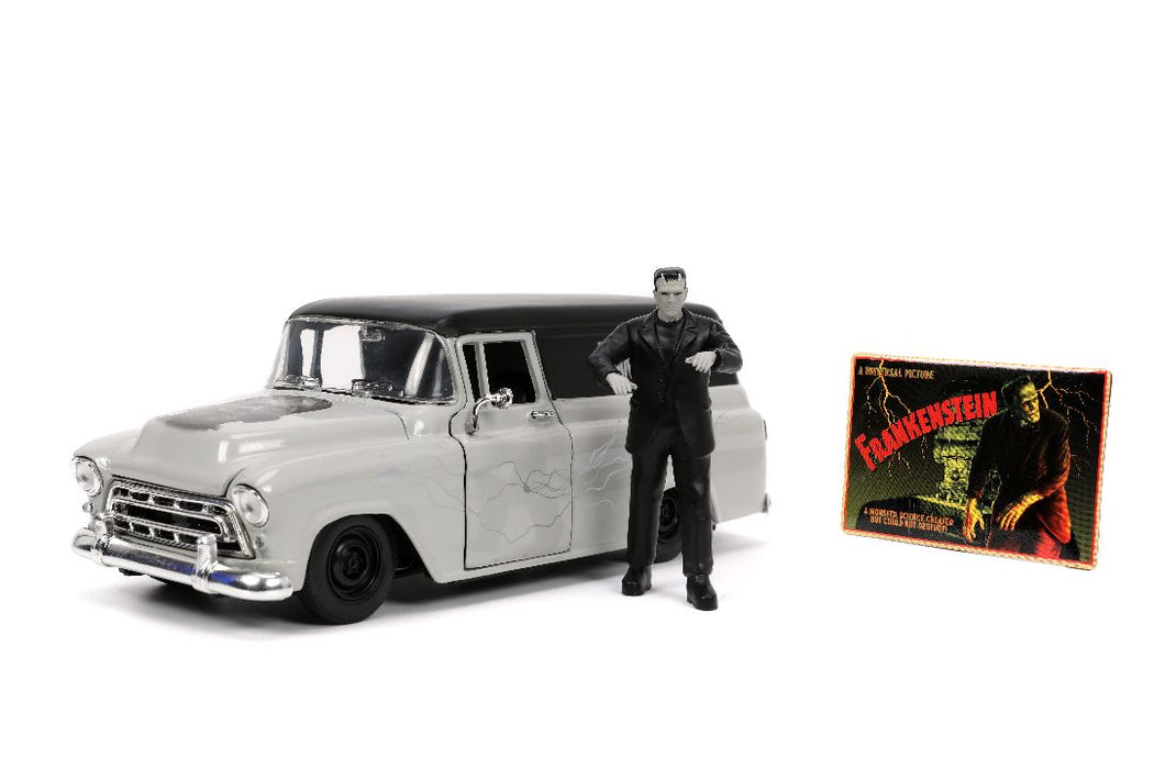 JAD32191 Jada 1/24 "Hollywood Rides" Frankenstein 1957 Chevy Sububan with Frankenstein