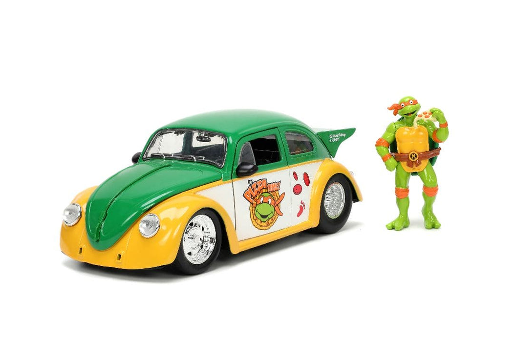 JAD33741 Jada 1/24 "Hollywood Rides" Teenage Mutant Ninja Turtles - 1959 VW Beetle with Michelangelo